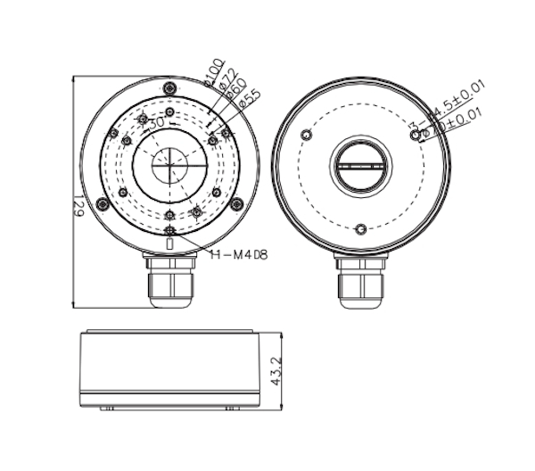 RYSUNEK TECHNICZNY WYMIARY VIDOS DP-100